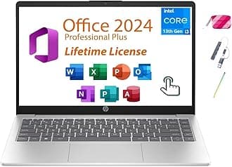 15.6" Touchscreen Laptop, Intel 13th Core i3-1315U, Webcam Ai Copilot, Long Battery Life, Type C, Windows 11 Pro, W/BTP Bundle, Lifetime Office 2024 Included (8GB RAM | 512GB PCIe SSD)