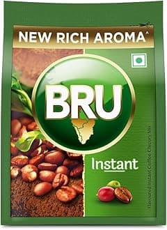 Bru Instant | Aromatic Coffee From South Indian Plantations | Premium Blend of Robusta & Arabica Beans For a Rich Coffee Experience | Bag, 100g