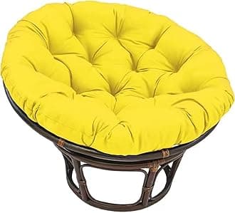 Large Round Papasan Chair Cushion, Thick Outdoor Rocking Chair Cushion, Rattan Hanging Basket Cushion, Egg Nest Replacement Pad(Yellow,40 * 40cm)