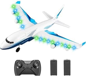 Remote Control Airplane for Kids Boys Adults, G2 Remote Control Plane Jet for Beginners Adult, Ready to Fly Airplane with One Key Aerobatic LED Light, RC Plane for Kids, 2 Battery
