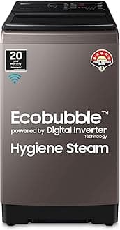 Samsung 10 Kg '5 star Ecobubble™ Wi-Fi Inverter Fully Automatic Top Load Washing Machine (WA10BG4686BRTL, Rose Brown), Bubble Storm & Super Speed technology