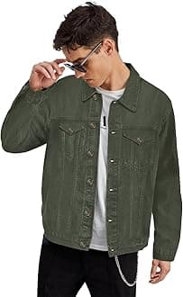 Urbano FashionMen's Regular Fit Washed Full Sleeve Denim Jacket
