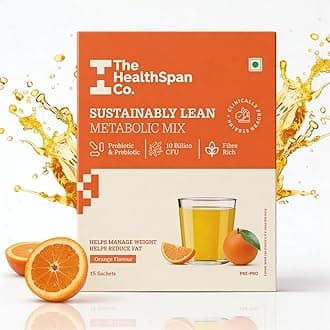 The Healthspan Co. Metabolically Lean for Weight Management, Boosts Metabolism & Reduces Cravings, Weight Loss for Men & Women, 10 Billion CFU Probiotic + L-Carnitine, Rich in Fiber, 15 Days Pack