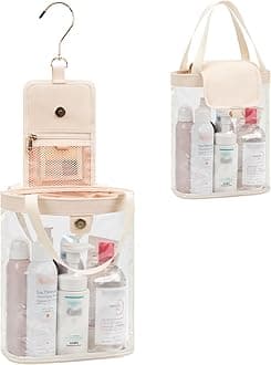 Travel Toiletry Bag, Clear Hanging Toiletry Bag for Women Men, Waterproof Travel Bag for Toiletries, Transparent Makeup Bag Cosmetic Organizer, Portable Bath Shower Bag for Bathroom, Gym, Travelling