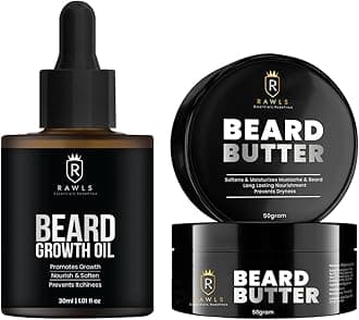 Beard Care Combo | Beard Oil & Beard Butter | Enriched with Argan Oil, Shea Butter & Coconut Oil | Deep Nourishment, Hydration & Softening for a Thicker,Healthier & Well-Groomed Beard 2.70 Oz