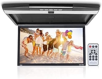 Pyle Car Overhead Monitor Screen Display - 17.3 inch. LCD Vehicle Flip Down Roof Mount Console - HDMI TV Player Control Panel w/ Built-in IR Transmitter for Wireless IR Headphone - Pyle PLRV1725
