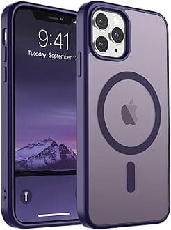 SUPFINE Magnetic for iPhone 11 Pro Max Case (Compatible with MagSafe) (10 FT Military Grade Drop Protection) Slim Translucent Matte Shockproof with Anti-Fingerprint Phone Case,Dark Purple