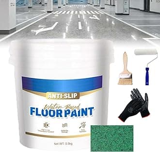 Wear-Resistant Anti-Slip Self-Leveling Epoxy Floor Paint, High-Gloss Marble Effect Epoxy Floor Coating, Epoxy Floor Paint for Concrete, Anti-Slip Quick-Dry Water-Based Garage Floor Paint (Green)