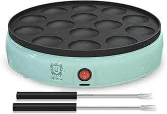 Mini Pancake Maker – 14-Hole Electric Poffertjes Pan – Non-Stick Dutch Mini Pancakes Griddle – Easy to Use, Easy to Clean – Perfect for Breakfast, Desserts, Snacks & More
