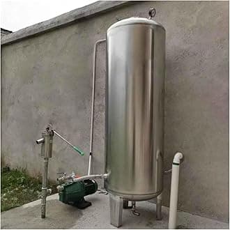 Well Pressure Tank 60L 100L 160L 200L 250L 300L Vertical Water Pressurized Tanks for Pump Well House, 304 Stainless Steel Water Tanks with Fitting Kit & Air Release Valve(Size:115x50cm/45.3x19