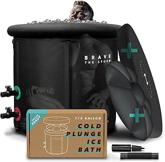 Cold Plunge Tub for Ice Baths at Home - 110 Gal Outdoor & Indoor Cold Water Plunge Tub with Lid - Water Chiller Compatible - XL Recovery Cold Plunge for Athletes - Portable Ice Bath & Accessories