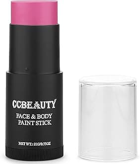 CCbeauty Pink Face Paint Stick,Face Painting Kit,Non Toxic SFX Makeup For Butterfly Animal Halloween Costume Cosplay,Oil Based Professional FX Body Paint For Adults,Full Coverage Painting Foundation