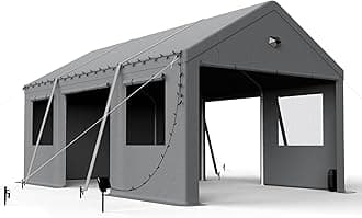 12x20 Carport Canopy, Heavy Duty Car Port with Sidewalls, Portable Garage Carports with 4 Roll Up Doors, Grey