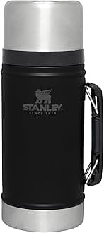 Stanley Classic Legendary Large Food Jar 1.0 qt | Vacuum Insulated Food Container | Wide Mouth Screw On Lid | Packable for Travel | Stainless Steel with Leakproof Lid | BPA-Free | Matte Black