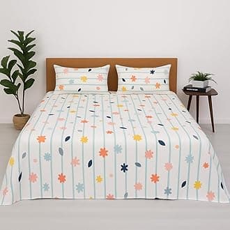 King Size Bedsheet 108x108 Inches, 100% Microfiber with 2 Pillow Covers, Soft Breathable, Wrinkle-Free, Ray of Flowers Design