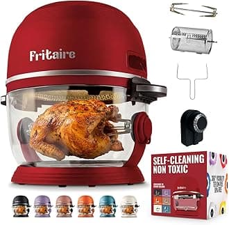 Non Toxic Air Fryer™ Pro | 9-in-1 Glass Air Fryer | Self-Cleaning | 5 Quart | Rotisserie and Tumbler | 400F Vortex For Even Cooking, BPA-Free Teflon Free, Recrisp, Roast, Bake, Cherry