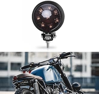 Motorcycle Tail Light LED Bates Style Bullet Brake Stop Rear Lamp for Bobber Chopper Cafe Racer Bonneville XS650 - Smoke Black
