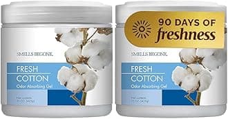 - 15oz Gel Odor Eliminator - Absorb & Remove Tough Odors in Pet Areas, Bathrooms, Basements, Garage, Cars, RVs & Boats - Eliminate Odors Quickly (2-Pack, Fresh Cotton)