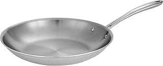 Boston Tri-Ply Clad Stainless Steel 12-Inch Large Frying Pan, Induction-Ready Skillet, Dishwasher-Safe, NSF-Certified