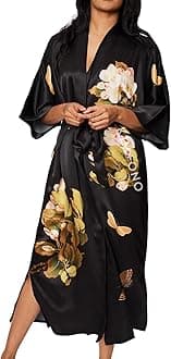 KIM+ONO Luxury 100% Mulberry Washable Silk Kimono Robe for Women | Long Floral Robe | Original Design