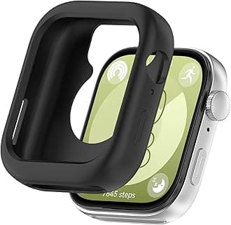 Replacement Smartwatch Protective Case Cover Compatible with Huawei Watch Fit 3 Silicone Shell Anti Drop Watch Accessories(Black)