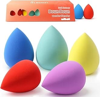 Makeup Sponge Set 5 Pack Micro Porous Low Absorption Soft Latex Free Foundation Beauty Sponges & Blenders for Powder Cream