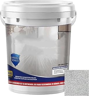 Epoxy Colored Sand Floor Paint, High Gloss Marble Effect Garage Coating, Waterproof & Non-Slip Self-Leveling Epoxy Floor Coating (White Sisal Gray)