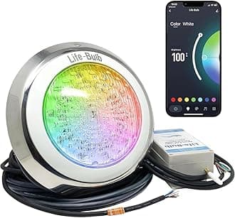 Smart Pool LED Pool Lights for Inground Pool, Wall Mounted, Color Changing with Remote - 75ft Cable, Works with Remote or Phone App - iOS/Android Compatible, Lifetime Replacement Program