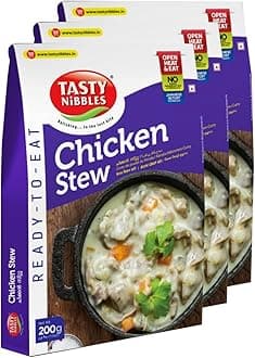 Ready to Eat Chicken Stew 200g[Pack of 3]|Open Heat & Eat | No Food Additives Added | Japanese Retort Technology
