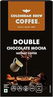 - Colombian Brew Double Chocolate Mocha Instant Coffee, No Sugar, 20 Sachets