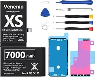 [7000mAh] Battery for iPhone Xs, Upgraded New 0 Cycle Ultra-High Capacity Battery Replacement for iPhone Xs Models A1920, A2097, A2098, A2100 with Professional Repair Tool Kit