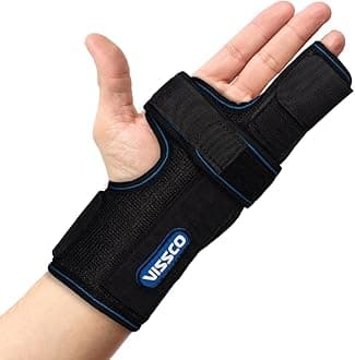 Boxer's Support Brace With Detachable Splints For Finger Fracture, Trigger finger - Left/Right hand (Black)