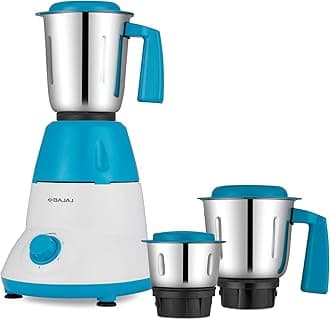Bajaj GX8 750 Watt Mixer Grinder | Powerful 750W Titan Motor | 2-In-1 Blade Dry Grinding Jar | 2 Yrs Warranty 【Blue】