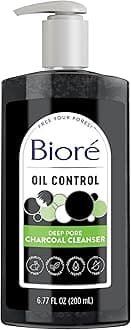 Biore Deep Pore Charcoal Face Wash, Daily Facial Cleanser for Dirt & Makeup Removal, for Oily Skin, 6.77 Oz