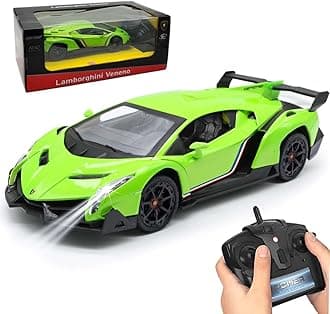 QUN XING Remote Control RC CAR Racing Cars Lambo Officially Licensed 1:24 Toy RC Cars Model Vehicle for Boys 5,6,7,8 Years Old, Green