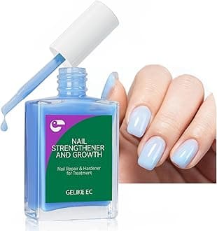 Nail Polish Strengthener and Growth: Blue Gelike EC 6 in 1 Natural Hardener - Long Lasting Nail Polish Hardener Extra Strong and Growth for Daily Work Home Salon