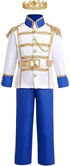 AWIBMK Boys Prince Charming Costume - Kids Medieval Royal King Outfit for Halloween Cosplay Dress Up