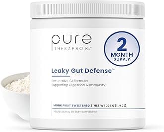 Pure Therapro Rx Leaky Gut Defense - Gut Health Support Supplement with L-Glutamine, Licorice Root Extract, Aloe Leaf, Arabinogalactan, Health Powder Drink for Men and Women- (60 Servings, 336g)