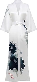 Kimono Robe for Women - Long Satin Sleepwear Silky Kimono Cover-Up Nightgown Japanese Bathrobe Loungewear Blouse