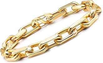 Link Chain Bracelets for Men - Cool Mens Bracelets Diamond-Cut Paperclip Solid Chain Bracelet Chunky Stainless Steel Jewelry Trendy Gifts