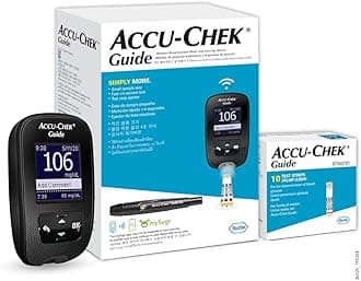 Guide Blood Glucose Glucometer (with Bluetooth) Kit with Vial of 10 Strips, 10 Lancets and a Lancing Device FREE for Accurate Blood Sugar Testing