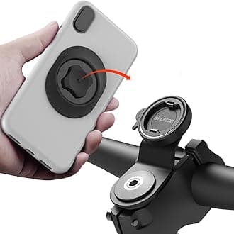 sincetop Bike Phone Mount,Mountain Bicycle Stem Phone Holder-Aluminum Handlebar Mini Phone Clip,Gravel/MTB/Road EBike Cycling Cell Phone Clamp,Quick Release Attach/Detach-Black【Series C-1st Gen】