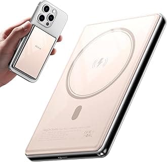 Kuulaa 10000mAh Magsafe Power Bank Ultra Slim 0.53'' Magnetic Wireless Portable Charger with USB-C Output, 20W PD Fast Charging for iPhone 16/15/14/13/12 Series, Tempered Glass Design