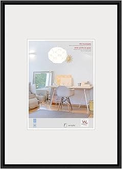 walther design New Lifestyle KVX460B Picture Frame Black 40 x 60 cm with Artificial Glass Plastic Frame