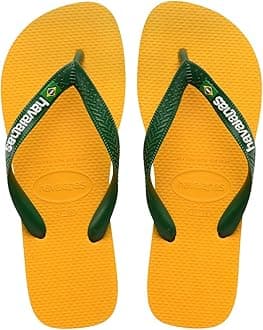 Havaianas Men's Brazil Logo Flip Flop Sandals, Pop Yellow, 11/12