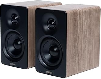 - M60 Multimedia Speaker Bluetooth 5.3, 66W RMS, Hi-Res Audio & Hi-Res Wireless Audio, LDAC,3" Mid Bass & 1" Tweeter, USB-C & Aux Inputs, Compact Desktop Speaker – Classic Oak