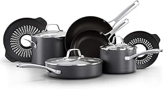 Calphalon 2094680 Classic Pots and Pans Set with No Boil-Over Inserts, Hard-Anodized Nonstick, Black