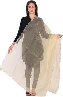 Traditions Bazaar Women's Organza Fabric Cut-Work Border Dupatta