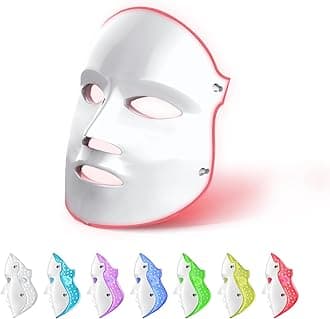FDA cleared LED Facial Skin Care Mask -Blue & Red Light Treatment Photon Mask (Pearl)