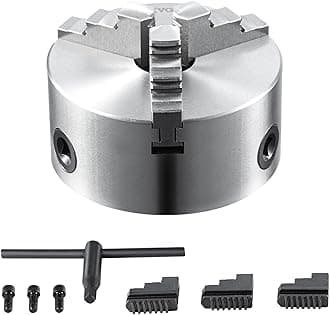 VEVOR 3-Jaw Lathe Chuck, 6'' Self-Centering Lathe Chuck, 0.14-6.3 in/3.5-160 mm Clamping Range with T-key Fixing Screws Reversible Jaws, for Lathe 3D Printer Machining Center Milling Drilling Machine
